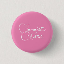 Professionele minimalistische handschrift naam roz ronde button 3,2 cm