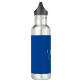 Professionele minimalistische handschriftnaam blau waterfles  (Links)