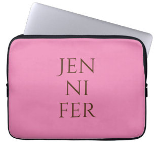 Professionele, minimalistische jouw namen toevoege laptop sleeve