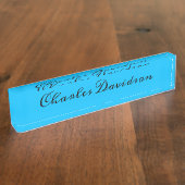 Professionele minimalistische kalligrafie Deep Sky Naambordje (Zijkant)