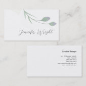Professionele minimalistische kalligrafie floraal visitekaartje (Voorkant / Achterkant)