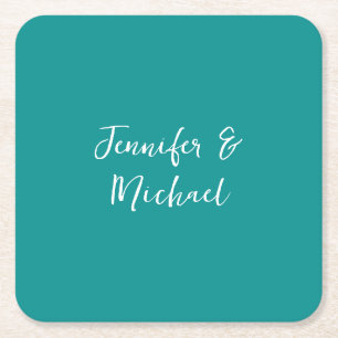 Professionele minimalistische kalligrafie groen bl kartonnen onderzetters