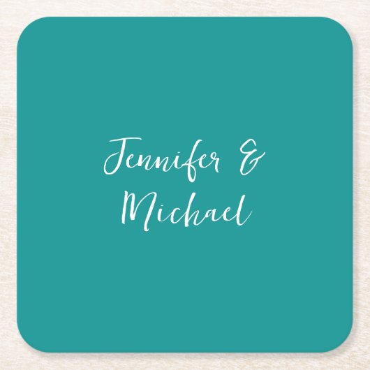 Professionele minimalistische kalligrafie groen bl kartonnen onderzetters (Voorkant)