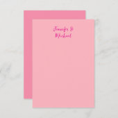 Professionele minimalistische kalligrafie lichtroz informatiekaartje (Voorkant / Achterkant)