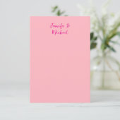 Professionele minimalistische kalligrafie lichtroz informatiekaartje (Staand voorkant)