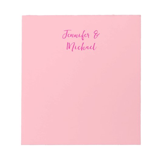 Professionele minimalistische kalligrafie lichtroz notitieblok (Voorkant)