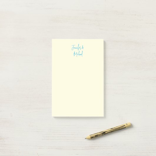Professionele minimalistische kalligrafie naam post-it® notes (Op bureau)
