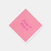 Professionele minimalistische kalligrafie roze kle servet (Hoek)