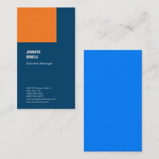 Professionele minimalistische kleurstof & azuurbla visitekaartje (Voorkant / Achterkant)