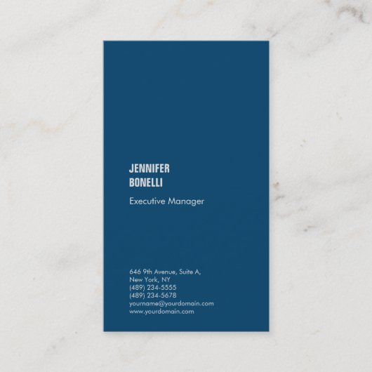 Professionele minimalistische kleurstof & azuurbla visitekaartje (Voorkant)