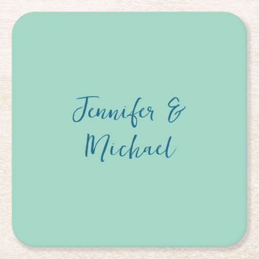 Professionele minimalistische lichte blauwgroen ka kartonnen onderzetters (Voorkant)