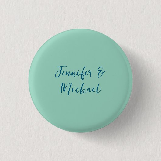 Professionele minimalistische lichte blauwgroen ka ronde button 3,2 cm (Voorkant)