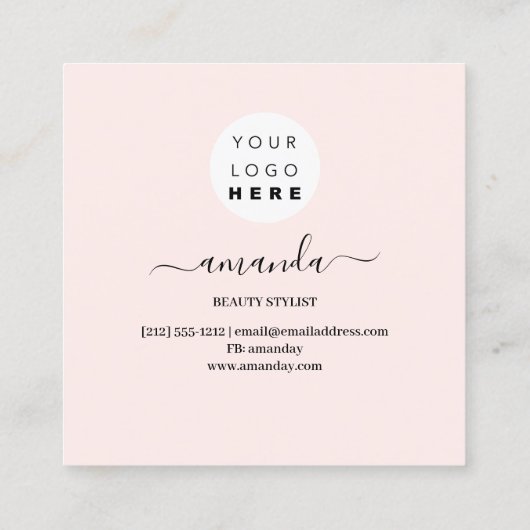 Professionele minimalistische Lijst Holographic Ma Vierkante Visitekaartje (Achterkant)