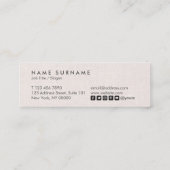 Professionele minimalistische Linen Mini-benoeming Mini Visitekaartje (Achterkant)