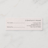 Professionele minimalistische Linen Mini-verwijzin Mini Visitekaartje (Achterkant)