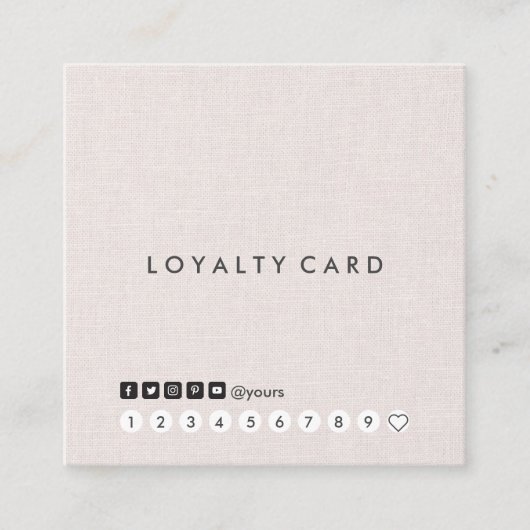 Professionele minimalistische Linen Square-logo Vierkante Visitekaartje (Voorkant)