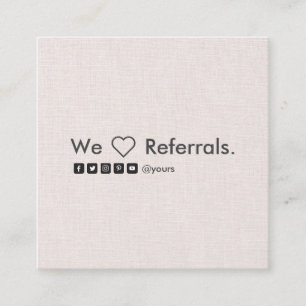 Professionele minimalistische Linen Square verwijz Vierkante Visitekaartje