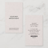 Professionele minimalistische Linen verticale Beno Visitekaartje (Voorkant / Achterkant)
