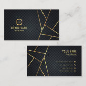 Professionele minimalistische luxe voor zwart en g visitekaartje (Voorkant / Achterkant)