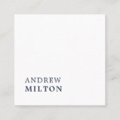 Professionele minimalistische marine blauw wit con vierkante visitekaartje (Voorkant)