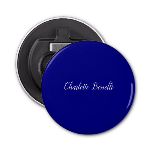 Professionele minimalistische marineblauw button flesopener (Voorkant)