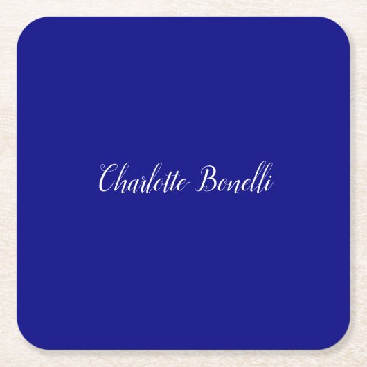 Professionele minimalistische marineblauw kartonnen onderzetters (Voorkant)