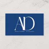 Professionele minimalistische marineblauw Logo Visitekaartje (Achterkant)