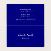 Professionele minimalistische marineblauw visitekaartje (Buitenkant ongevouwen)