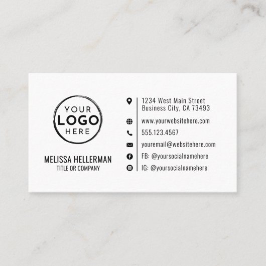 Professionele minimalistische moderne aangepaste b visitekaartje (Voorkant)