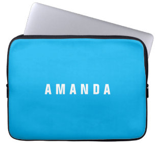 Professionele, minimalistische, moderne blauw add- laptop sleeve