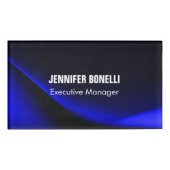 Professionele, minimalistische, moderne blauw add- naambadge (Voorkant)