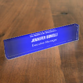 Professionele, minimalistische, moderne blauw add- naambordje (Zijkant)