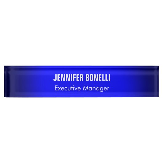 Professionele, minimalistische, moderne blauw add- naambordje (Voorkant)