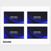 Professionele, minimalistische, moderne blauw add- rechthoekige sticker (Vel)