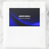 Professionele, minimalistische, moderne blauw add- rechthoekige sticker (Tas)