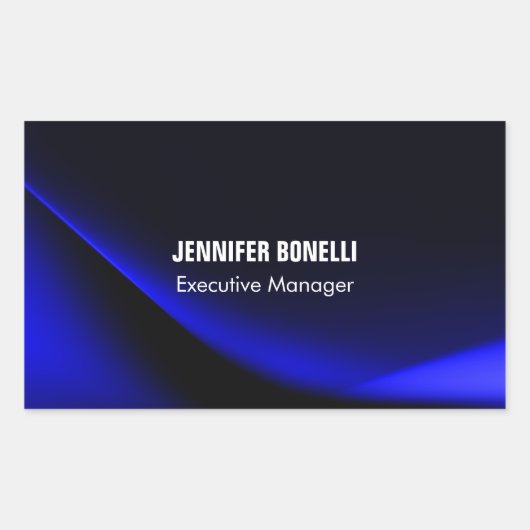 Professionele, minimalistische, moderne blauw add- rechthoekige sticker (Voorkant)