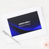 Professionele, minimalistische, moderne blauw add- rechthoekige sticker (Envelop)