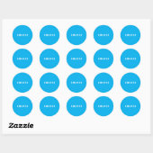 Professionele, minimalistische, moderne blauw add- ronde sticker (Vel)