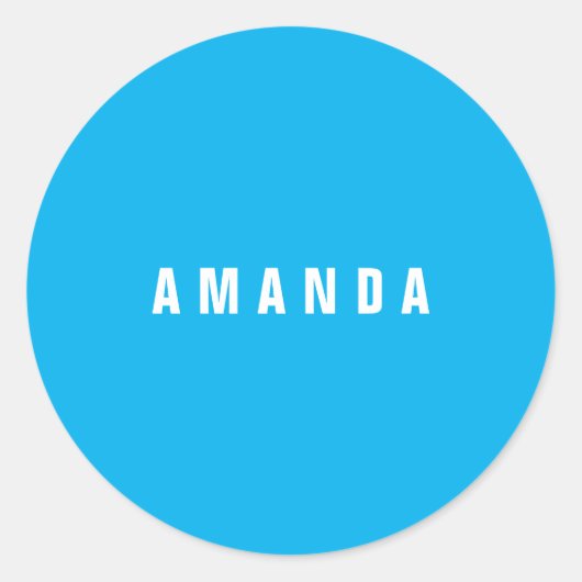 Professionele, minimalistische, moderne blauw add- ronde sticker (Voorkant)