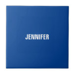 Professionele, minimalistische, moderne blauw add- tegeltje<br><div class="desc">Zou u een prachtig ontwerp met uw eigen naam willen hebben dat met grote doopvonten op een blauwe achtergrond wordt gecreeerd?</div>