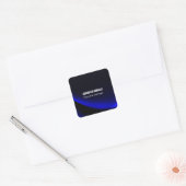 Professionele, minimalistische, moderne blauw add- vierkante sticker (Envelop)