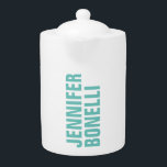 Professionele minimalistische moderne blauw wit vo theepot<br><div class="desc">Deze sjabloon kan worden aangepast aan alle professionele beroepen.</div>