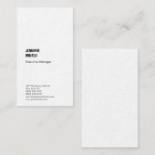 Professionele, minimalistische moderne, dikke tren visitekaartje (Voorkant / Achterkant)