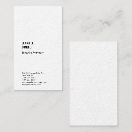 Professionele, minimalistische moderne, dikke tren visitekaartje (Voorkant / Achterkant)