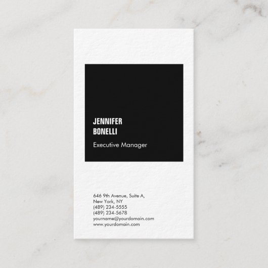 Professionele minimalistische moderne dikke zwart  visitekaartje (Voorkant)
