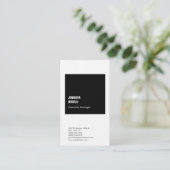 Professionele minimalistische moderne dikke zwart  visitekaartje (Staand voorkant)