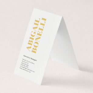Professionele minimalistische moderne goud & wit visitekaartje
