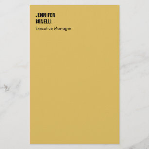 Professionele minimalistische moderne gouden kleur briefpapier