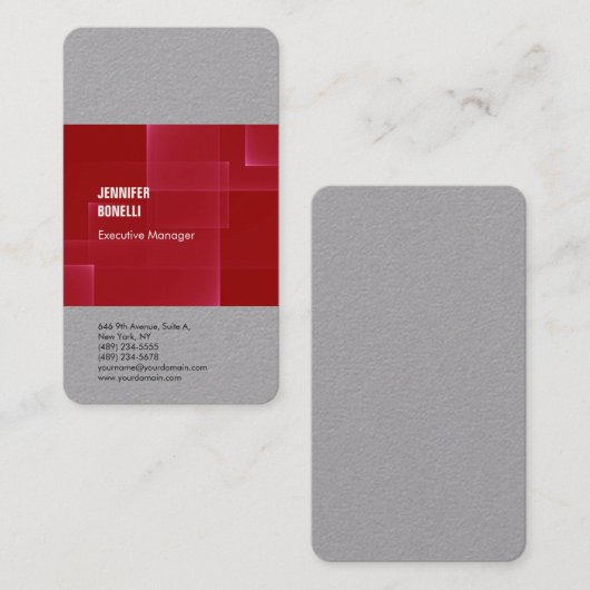 Professionele minimalistische moderne grijze vlakt visitekaartje (Voorkant / Achterkant)