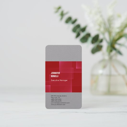 Professionele minimalistische moderne grijze vlakt visitekaartje (Staand voorkant)